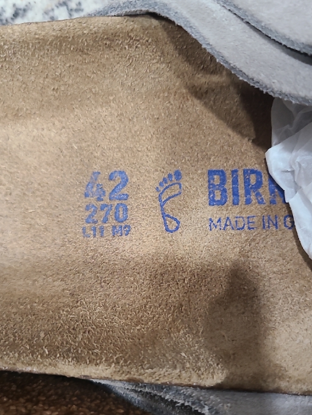 Birkenstock Men's Taupe Crisscross Suede Slide Sandals. **Lightly used!! - Picture 5 of 7